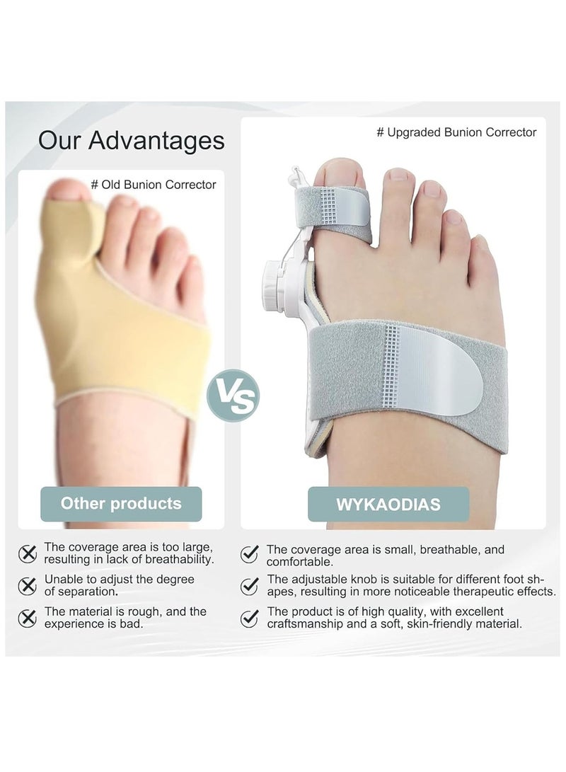 تصحيح التهاب الإبهام القابل للتعديل، دعامة إبهام مع مقبض للرجال والنساء، لتخفيف ألم إصبع القدم الكبير، جهاز تقويم القدم للأقدام اليسرى واليمنى، مع وسادة مريحة وفعالة - Image 3