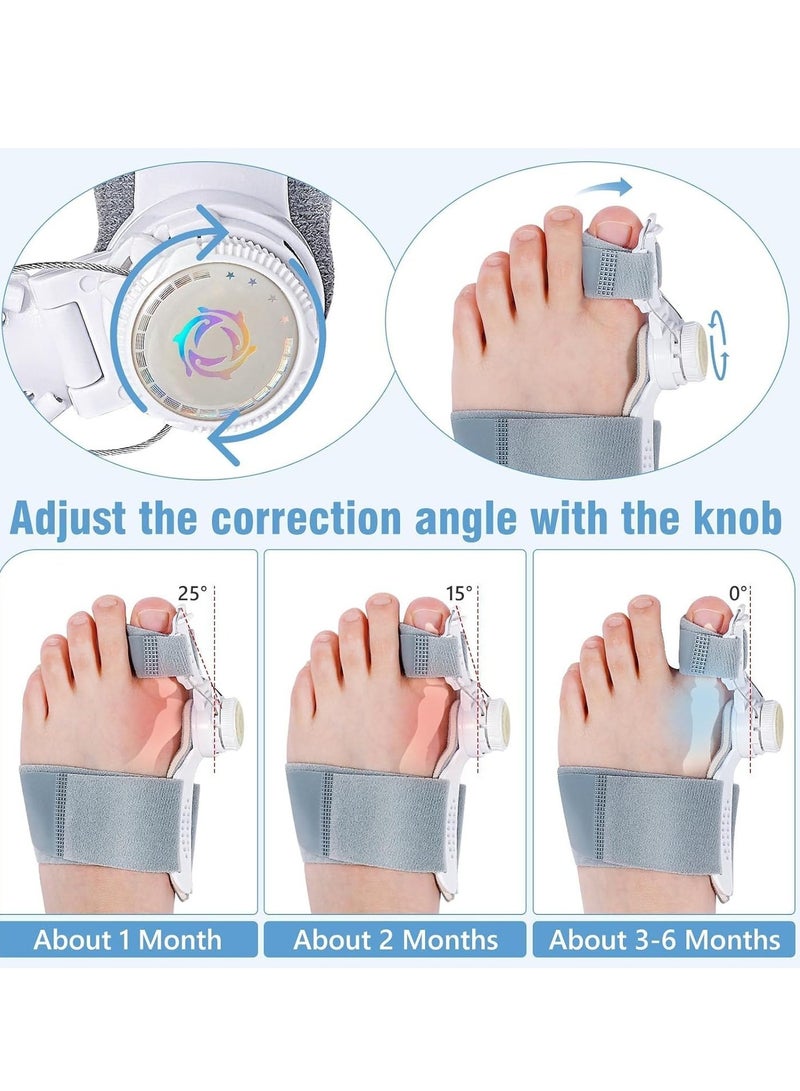 تصحيح التهاب الإبهام القابل للتعديل، دعامة إبهام مع مقبض للرجال والنساء، لتخفيف ألم إصبع القدم الكبير، جهاز تقويم القدم للأقدام اليسرى واليمنى، مع وسادة مريحة وفعالة - Image 2