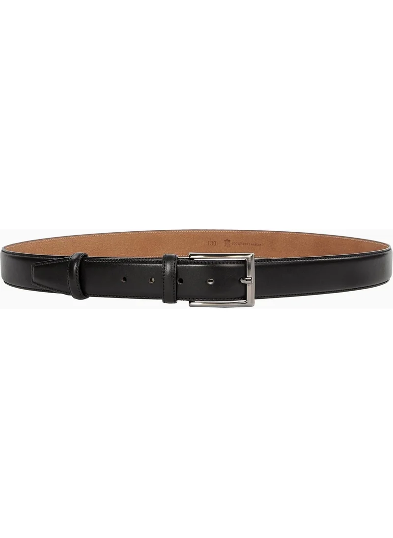 جنكيز باكيل Leather Men's Belt Black 3.5 cm