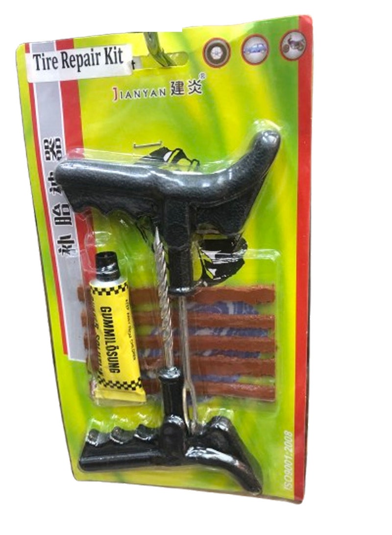 Car,Bike,Auto Tubeless Tyre Puncture Plug Repair Tool Kit