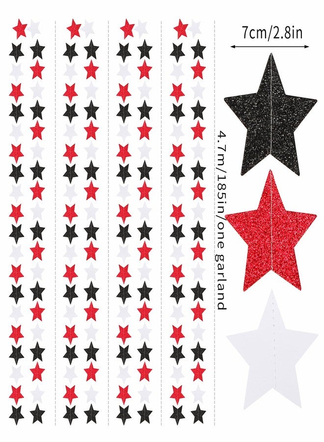 Hugtmr Black White-Red Birthday Party-Decorations Garland - 62FT Twinkle Little Star Graduation Hanging Streamers Banner,Wedding Baby Shower Backdrop, Vampire Classroom Decor Supplies - Image 2