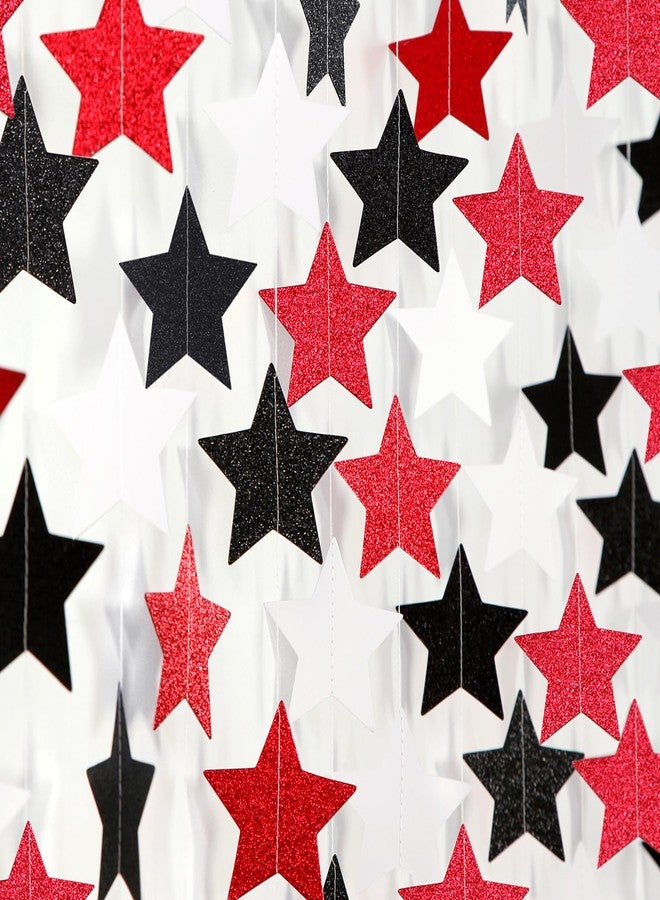 Hugtmr Black White-Red Birthday Party-Decorations Garland - 62FT Twinkle Little Star Graduation Hanging Streamers Banner,Wedding Baby Shower Backdrop, Vampire Classroom Decor Supplies - Image 1