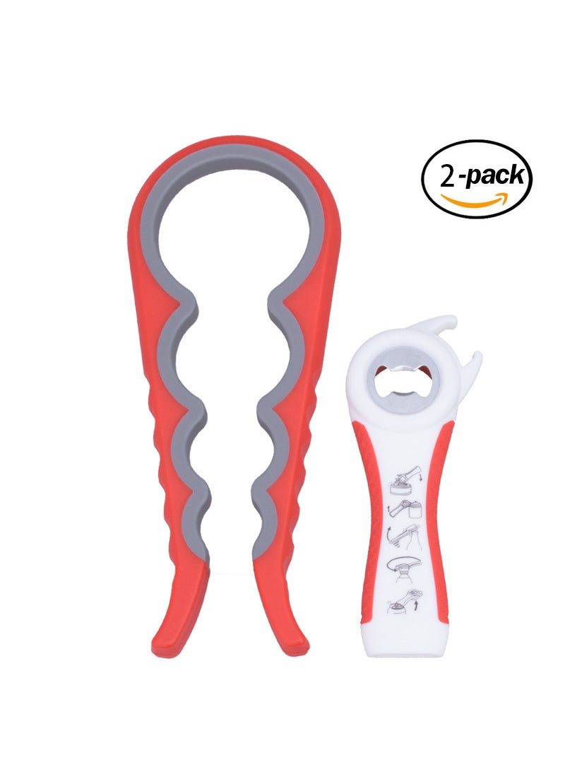 Generic - Cross-Border combination multi-functional bottle cap bottle opener creative can screw cap device can two-piece goswingRed suit Red suit - Image 1