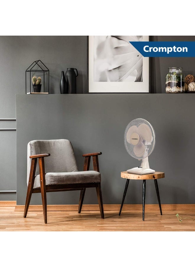 Crompton Hiflo Neo 16-Inch Table Fan 400mm (kd White) | High speed | smooth oscillations | Thermal overload protection for long lasting motor - Image 5