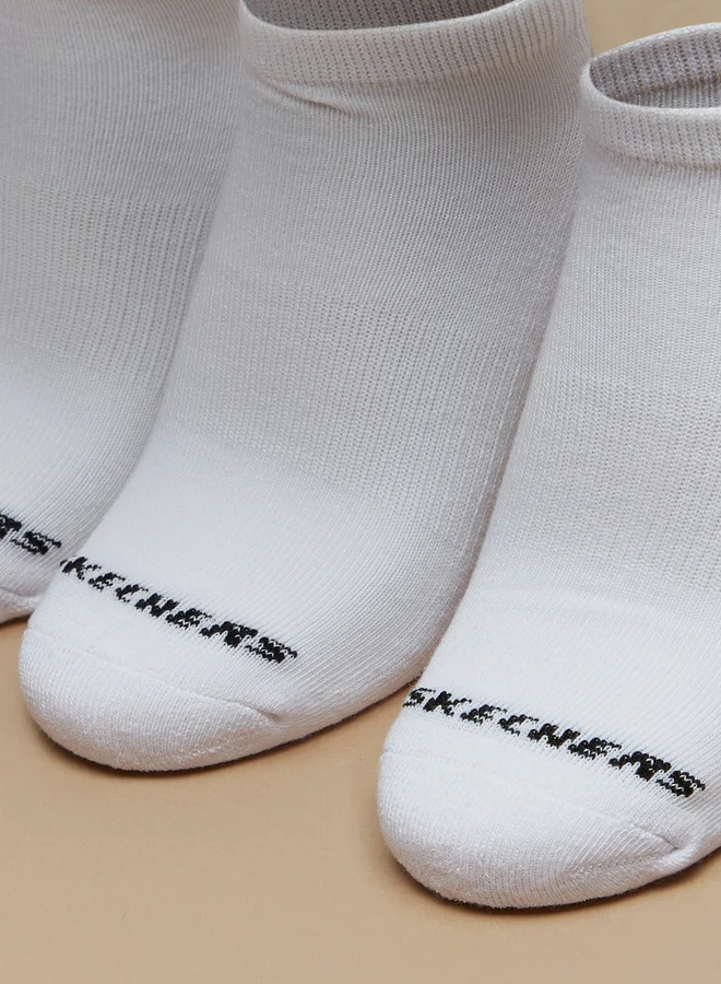 سكيتشرز جوارب رياضية بطول الكاحل بطبعة شعار من التيري - عبوة من  قطع