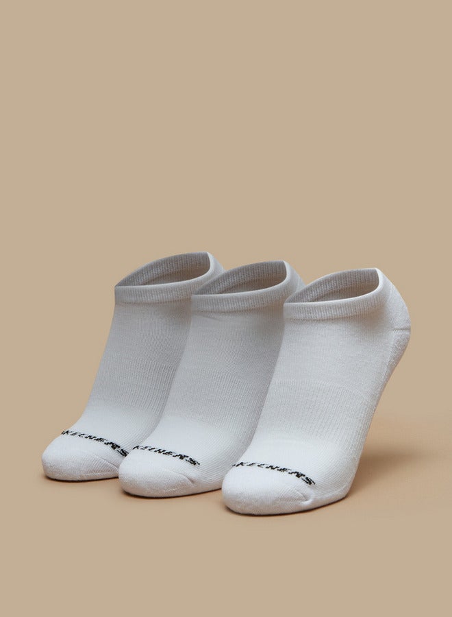 SKECHERS Logo Print Terry Ankle Length Sports Socks - Set of 3 - Image 1