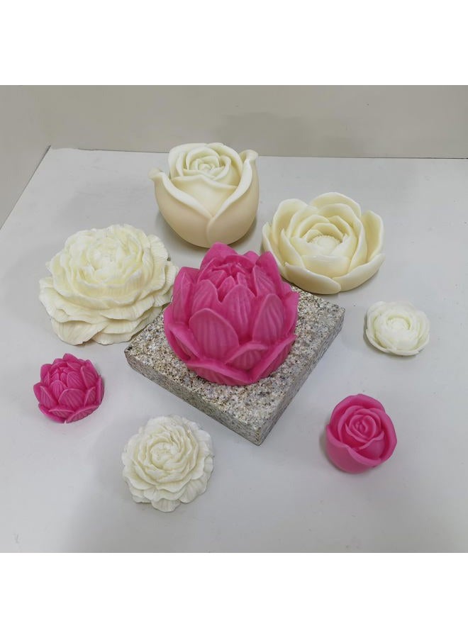 Huge Large Big Lotus，Rose， Peony Flower Silicone Mold ，Used for Making Gypsum Candles Resin Cement Holiday Sacrifice Mould (Large D Rose) - Image 3