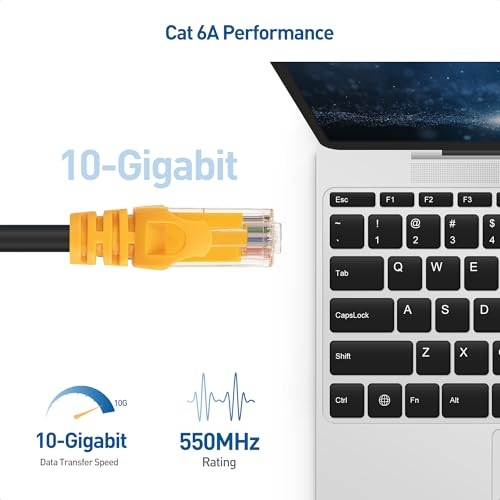 Cable Matters كابل ماثرز 10Gbps نحاسي نقي 24 AWG كات 6A إيثرنت - 150 قدم، [مُصنف للدفن المباشر، مقاوم للماء والطقس] كابل إيثرنت خارجي مع نطاق ترددي 500 MHz، سلك PoE كات6a طويل - Image 2