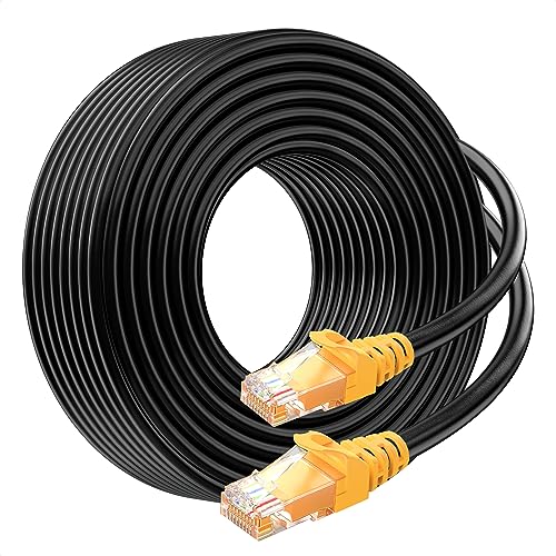 Cable Matters كابل ماثرز 10Gbps نحاسي نقي 24 AWG كات 6A إيثرنت - 150 قدم، [مُصنف للدفن المباشر، مقاوم للماء والطقس] كابل إيثرنت خارجي مع نطاق ترددي 500 MHz، سلك PoE كات6a طويل - Image 1