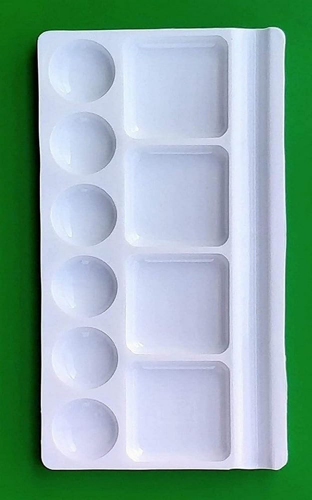 FIRST CLICK Painting Palettes for Art 301 no. 22X17 cm, Medium 16X9 cm & Oval Shaped 14X9.5 cm Paletes Set of 3 pcs Pure White Plastic - Image 4