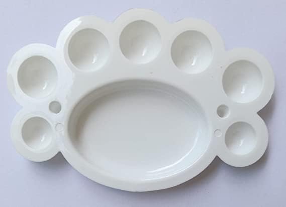 FIRST CLICK Painting Palettes for Art 301 no. 22X17 cm, Medium 16X9 cm & Oval Shaped 14X9.5 cm Paletes Set of 3 pcs Pure White Plastic - Image 5