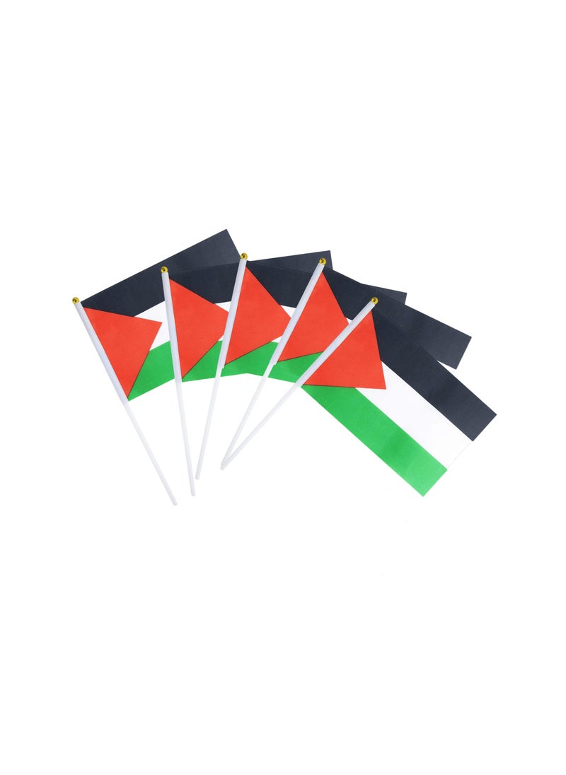 Party with Emma - 25 pieces Flag Hand Waving Desk Flags Double Sided Cake Topper Countries Flag National Day Party Supplies Flag Decoration for Baby Birthday Party (Palestine) - Image 1