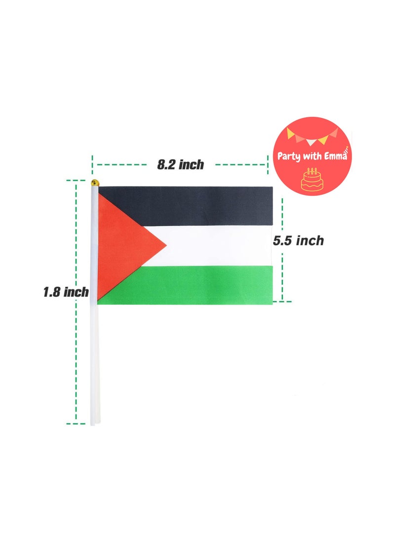 Party with Emma - 25 pieces Flag Hand Waving Desk Flags Double Sided Cake Topper Countries Flag National Day Party Supplies Flag Decoration for Baby Birthday Party (Palestine) - Image 1