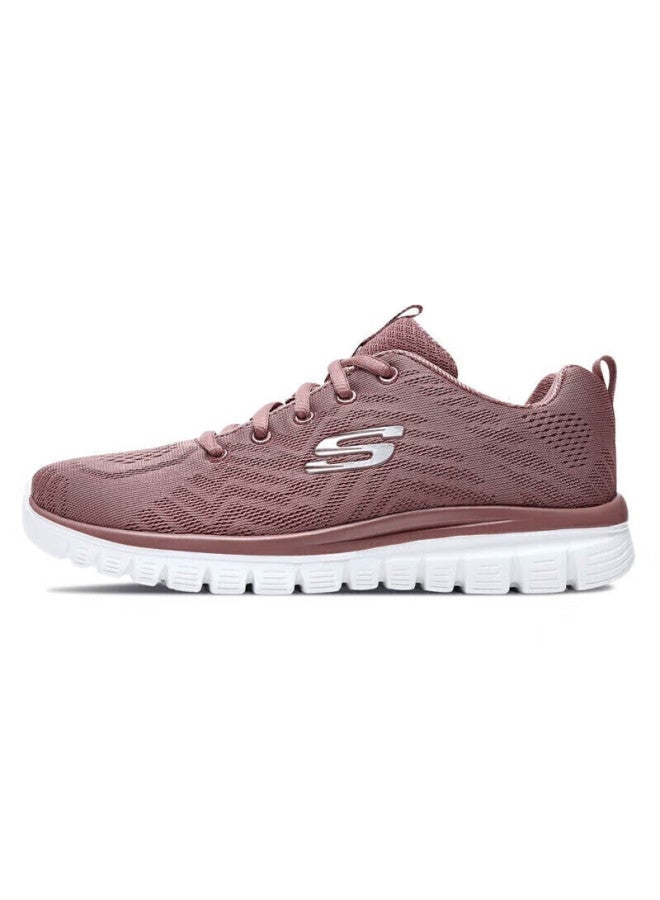SKECHERS أحذية جري للرجال والنساء من سكيشرز، أحذية سفر، أحذية رياضية قابلة للتنفس، أحذية مريحة للمشي للأمهات، 12615 - Image 4