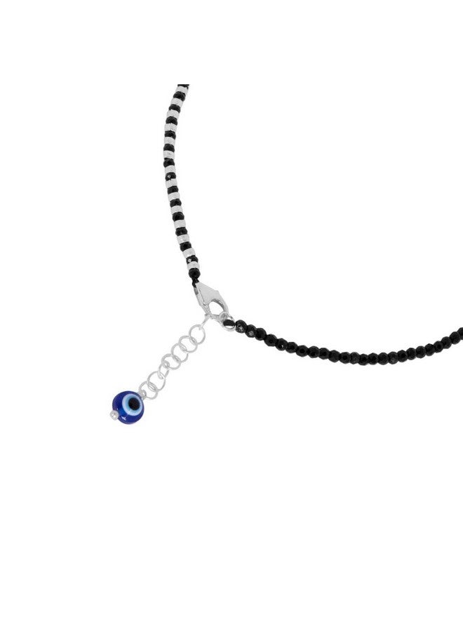 ZAVYA 925 Sterling Silver Designer Evil Eye Rhodium Plated Adjustable Beaded Anklet (Single) | Gift for Women & Girls | With Certificate of Authenticity & 925 Hallmark - Image 5