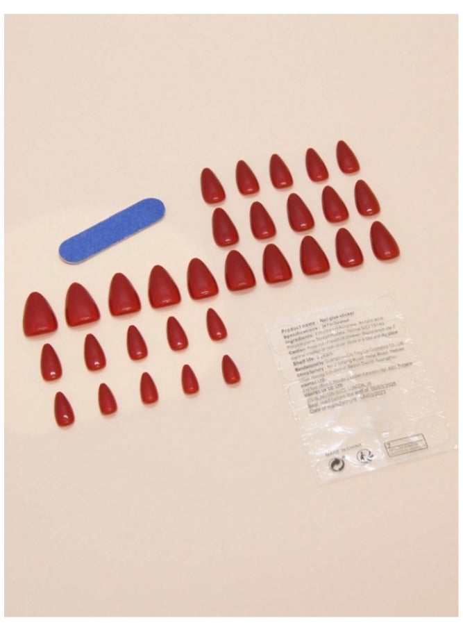 Red artificial nails containing 24 nails - Image 2