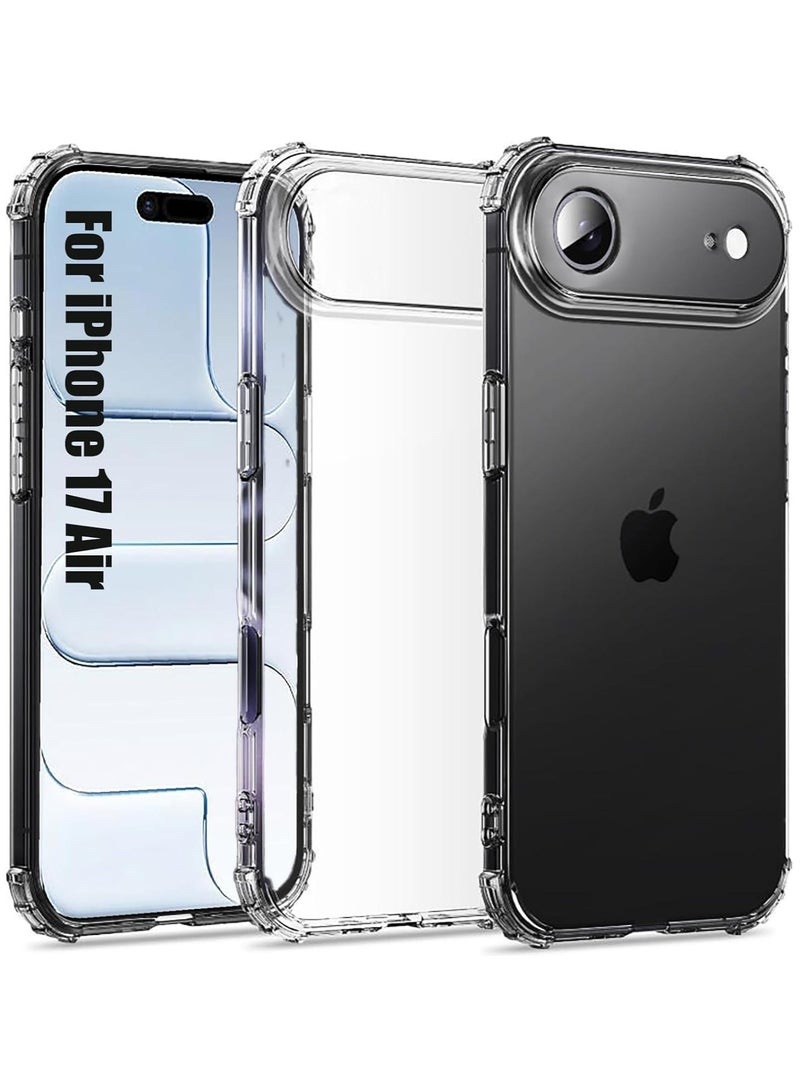 iPhone 17 Air Clear Case Soft Flexible Silicone TPU Shockproof Transparent Back Cover with Bumper Protection for iPhone 17 Air - Image 1
