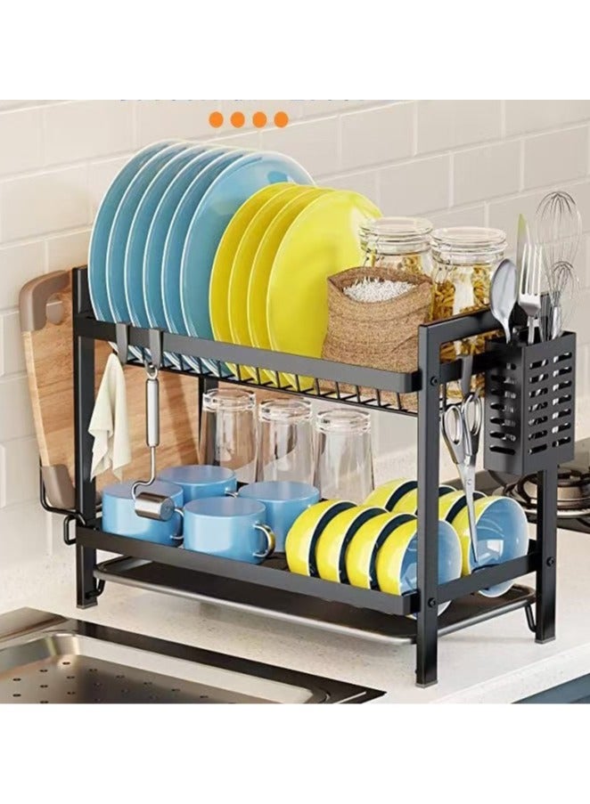 Two-tier dish drying rack 52.5x24.3x34 cm  - Image 2