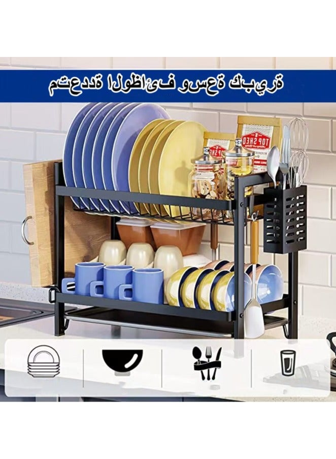 Two-tier dish drying rack 52.5x24.3x34 cm  - Image 3