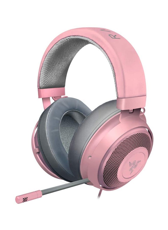 Razer Kraken Gaming Headset, Lightweight Aluminum Frame, Retractable Noise Isolating Microphone, For PC, PS4, PS5, Switch, Xbox One, Xbox Series X & S, Mobile, 3.5 mm Audio Jack - Quartz Pink - Image 1