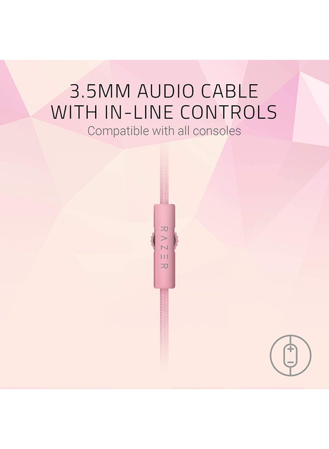 Razer Kraken Gaming Headset, Lightweight Aluminum Frame, Retractable Noise Isolating Microphone, For PC, PS4, PS5, Switch, Xbox One, Xbox Series X & S, Mobile, 3.5 mm Audio Jack - Quartz Pink - Image 5