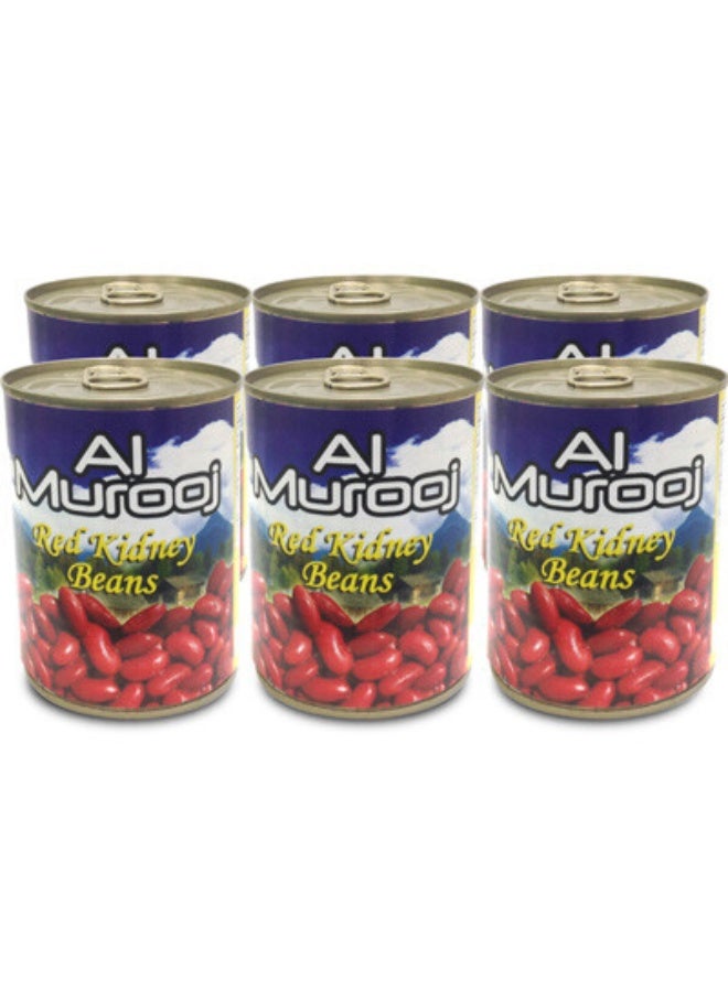 Al Murooj Red Kidney Beans Easy Open Can, 6x400g