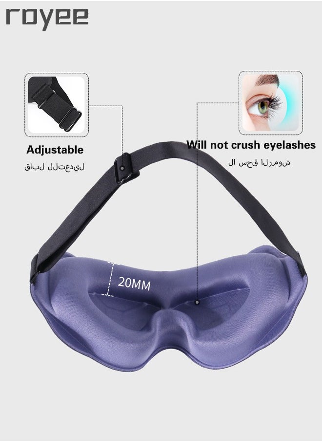 2Pack Sleep Mask for Side Sleeper Women Men, Eye Mask for Sleeping Light Blocking, 3D Contoured Cup Sleeping Mask, Soft Breathable Sleep Eye Mask with Adjustable Elastic Strap for Flight Nap