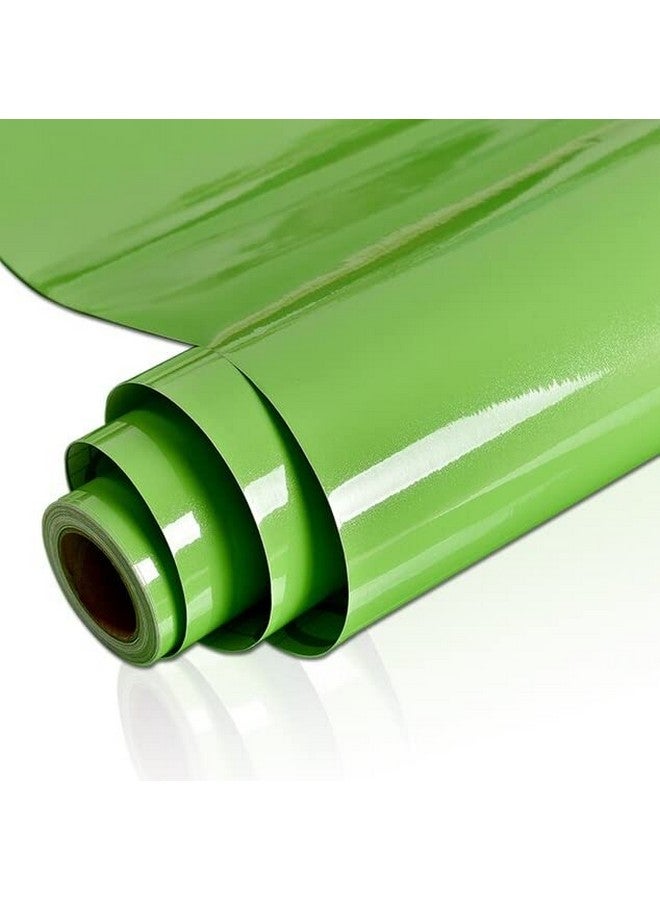 SUNBIRD Glossy Waterproof Self Adhesive Wallpaper Bathroom Kitchen Cupboard Desktop Pvc Contact Paper Wall Stickers Furniture Renovation (Green 24 X 86 Inch) - Image 1