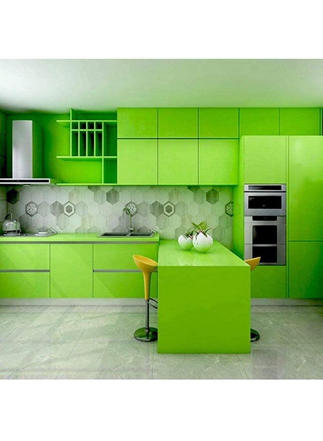 SUNBIRD Glossy Waterproof Self Adhesive Wallpaper Bathroom Kitchen Cupboard Desktop Pvc Contact Paper Wall Stickers Furniture Renovation (Green 24 X 86 Inch) - Image 2