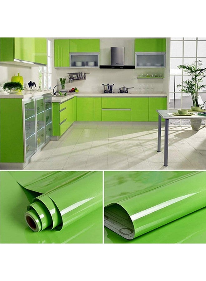 SUNBIRD Glossy Waterproof Self Adhesive Wallpaper Bathroom Kitchen Cupboard Desktop Pvc Contact Paper Wall Stickers Furniture Renovation (Green 24 X 86 Inch) - Image 4