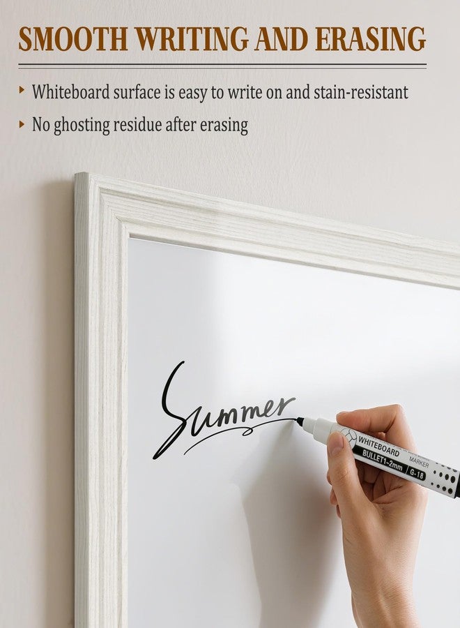 QUEENLINK Magnetic Dry Erase Board, 24" x 18" White Board, Decorative Whiteboard for Wall, White Vintage Wood Frame - Image 5