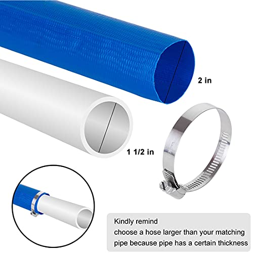 Eastrans 2 IN x 50 FT Pool Backwash Hose, Heavy Duty Flat Discharge Hose, Weather and Burst Resistant, Best Pool Hoses for Inground Pools, Pool Filter Hose & Pool Drain Hose - Image 2