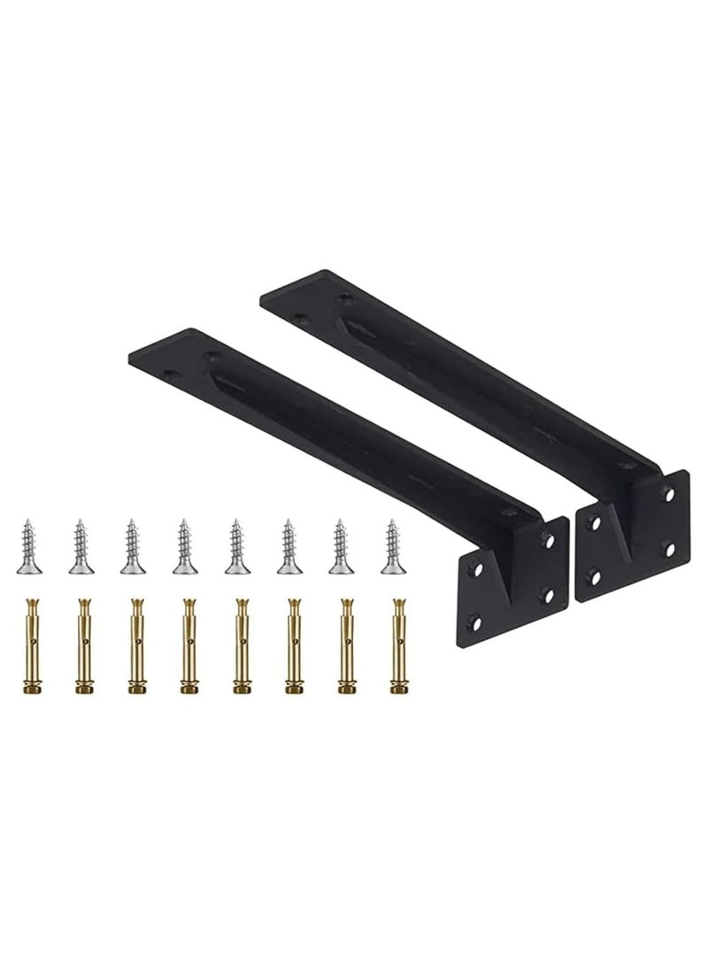 Rubik Fixed Shelf Brackets 13.5 inch - 2pcs Wall Mounted Triangle Heavy Duty Corner Brace Joint Right Angle Bracket for DIY Bench Table  - Image 1
