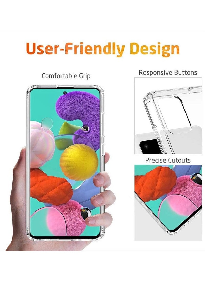 Raxoom Samsung Galaxy A51 Case Cover Protective Shock Absorption Bumper soft Transparent Case (Clear) - Image 2