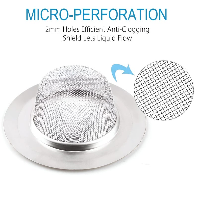Durable Kitchen Sink Strainer 2 Parts, Wire Mesh Drain Filter Easy to Use, Versatile Garbage Strainer Designed for Most Kitchen and Bathroom Drain Systems for Optimal Waste Disposal - Image 5