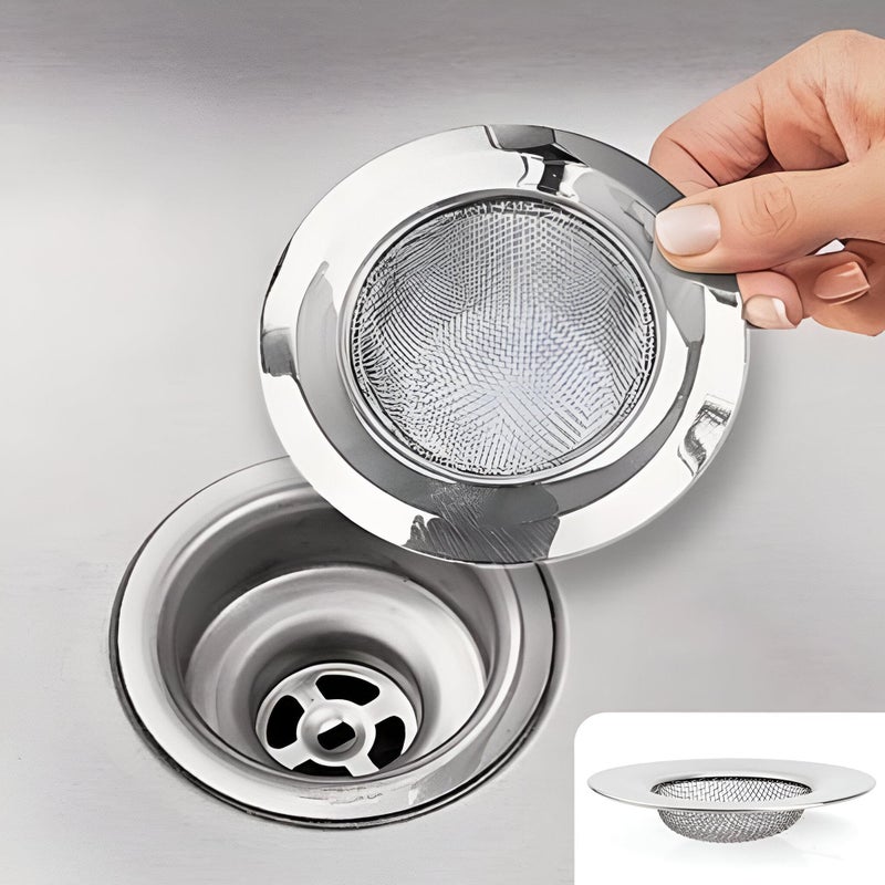 Durable Kitchen Sink Strainer 2 Parts, Wire Mesh Drain Filter Easy to Use, Versatile Garbage Strainer Designed for Most Kitchen and Bathroom Drain Systems for Optimal Waste Disposal - Image 1