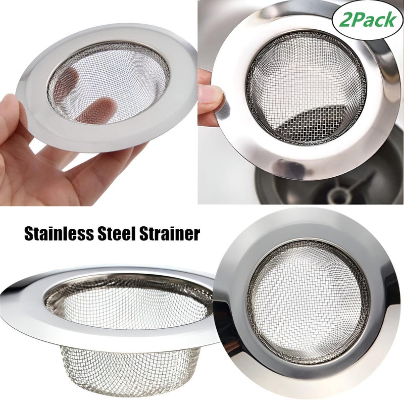 Durable Kitchen Sink Strainer 2 Parts, Wire Mesh Drain Filter Easy to Use, Versatile Garbage Strainer Designed for Most Kitchen and Bathroom Drain Systems for Optimal Waste Disposal - Image 2