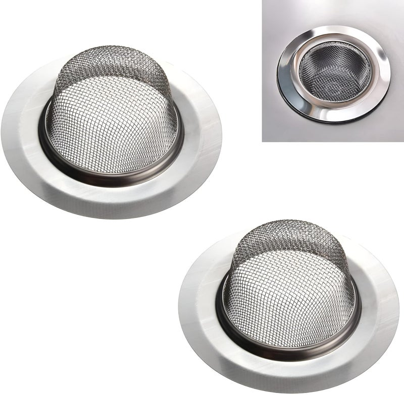 Durable Kitchen Sink Strainer 2 Parts, Wire Mesh Drain Filter Easy to Use, Versatile Garbage Strainer Designed for Most Kitchen and Bathroom Drain Systems for Optimal Waste Disposal - Image 4