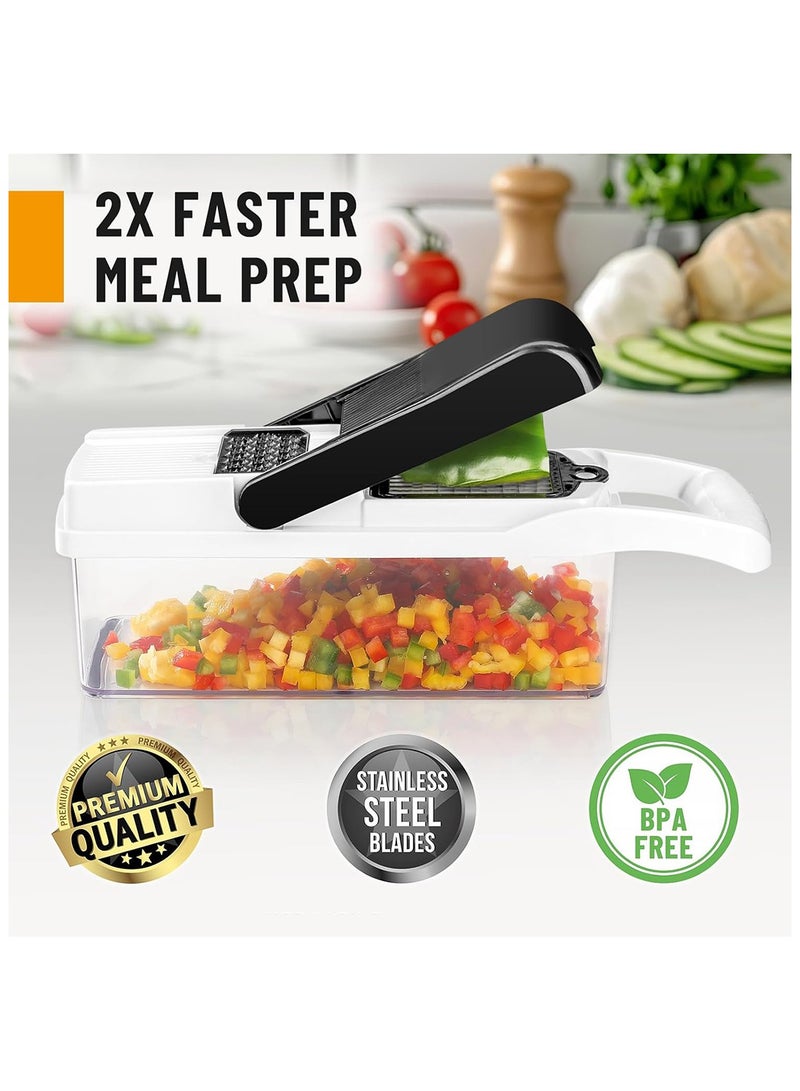 22 in 1 Multifunctional Vegetable Chopper Food Processor with Anti-Slip Container and Draining Basket Fruit Slicer Veggie Dicer Cutter  - Image 2