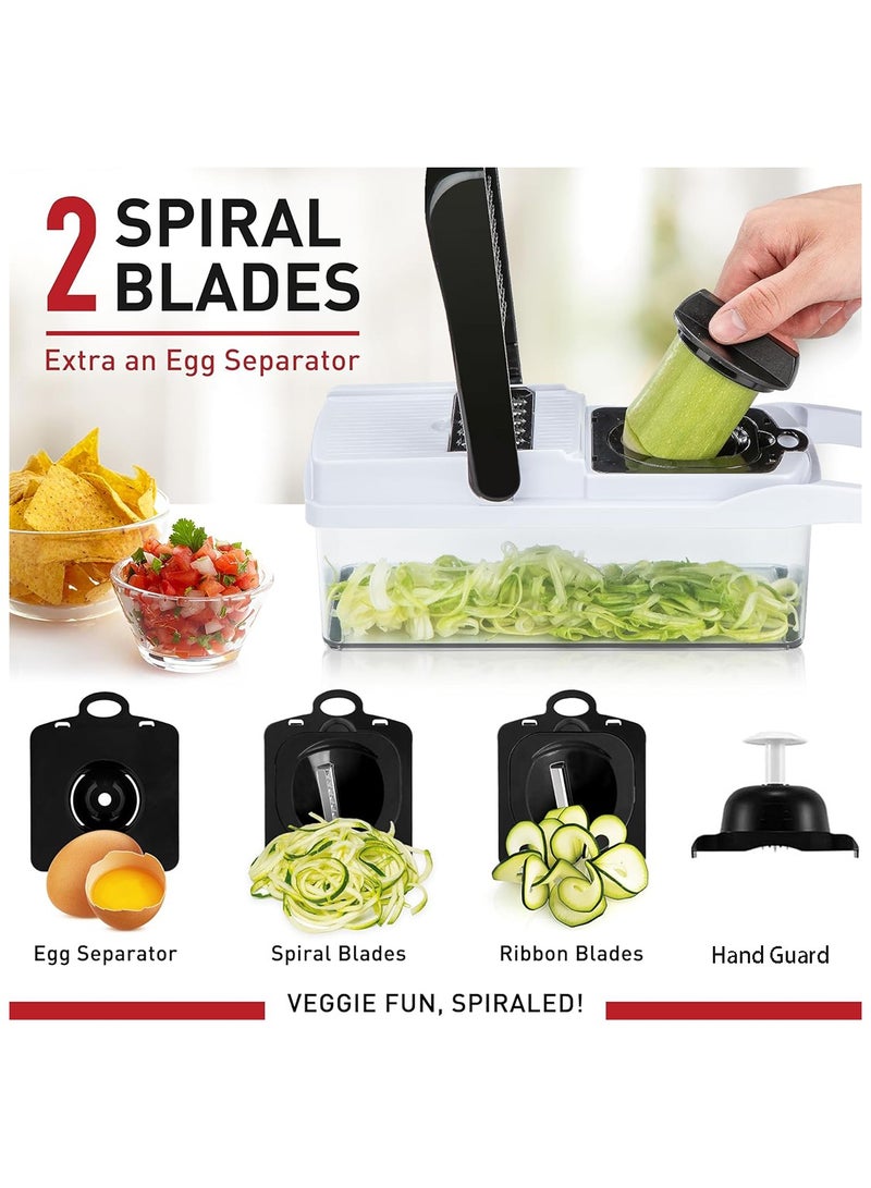 22 in 1 Multifunctional Vegetable Chopper Food Processor with Anti-Slip Container and Draining Basket Fruit Slicer Veggie Dicer Cutter  - Image 5