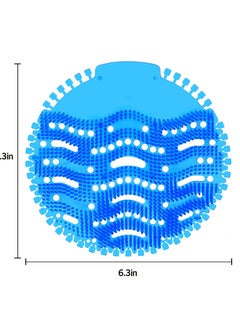 KASTWAVE 5 Pack Scented Urinal Screens Deodorizer with Anti-Splash Bristles, KASTWAVE Men Bathroom Deodorizer Waterless Toilet Anti Splash Urinal for Public Restrooms and Fits Most Brand Urinals (Blue)  - Image 5