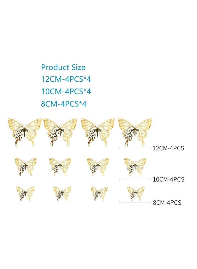 SYOSI 3D Butterfly Wall Stickers, 48 Pcs Rose Gold Butterfly Wall Decals Decorations Stickers with 4 Patterns Butterflies Rose Gold Party Decoration for Home Nursery Classroom Kids Bedroom Decor - Image 3