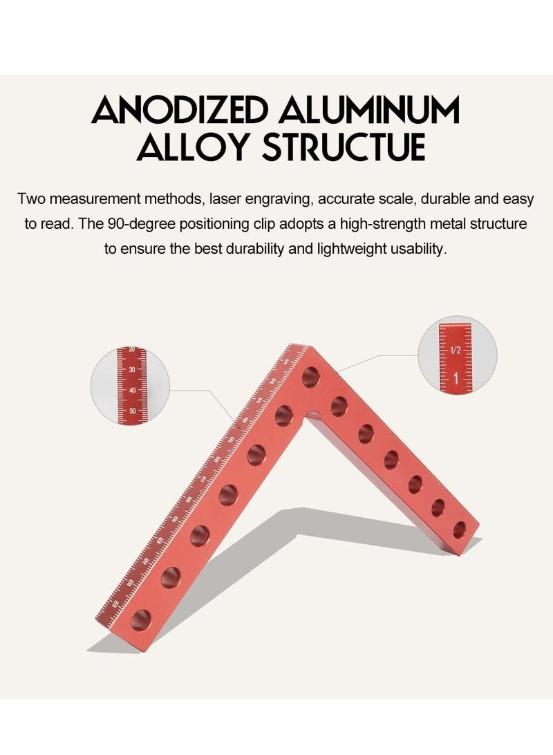 Zikra 90 Degree Positioning Clip, Square Aluminum Alloy Right Angle Clip Fixing Tool, Corner Clip Cabinet Clip Suitable for Woodworking, Project Lovers, Cabinet, Drawer, Photo Frame 2 Pcs - Image 3