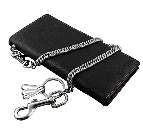 vogueteen Real Leather Mens Biker Card/Money Long Wallet Purse W/Jeans Key Chain - Image 2