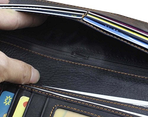 vogueteen Real Leather Mens Biker Card/Money Long Wallet Purse W/Jeans Key Chain - Image 5
