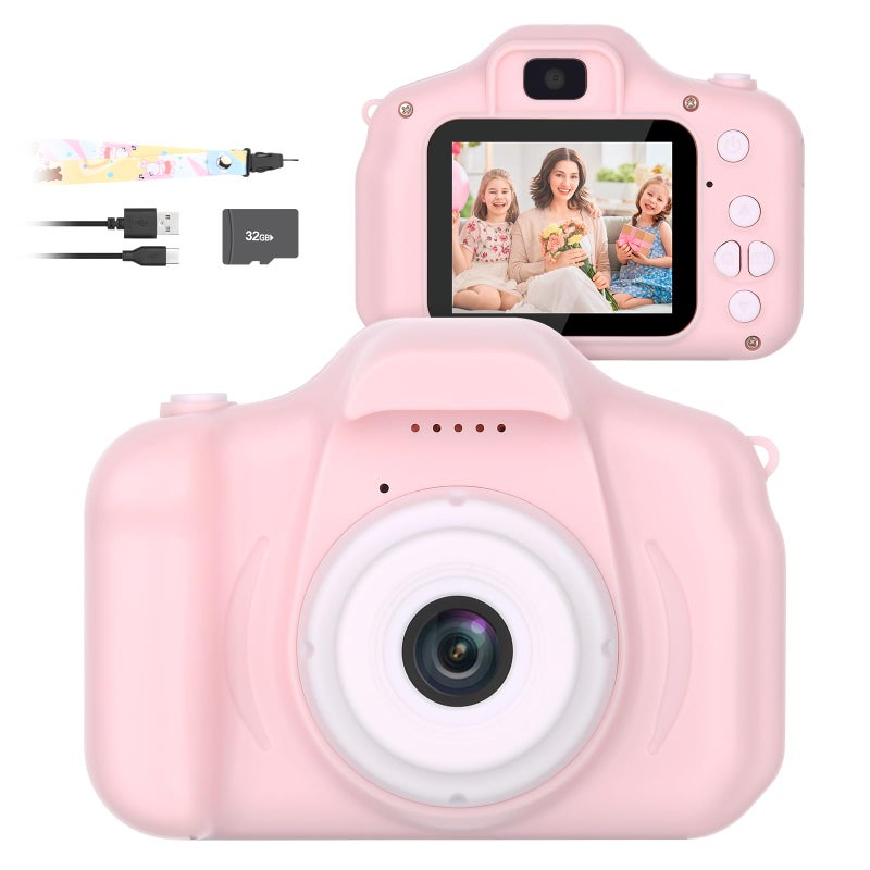 Mafiti Kids Camera26MP HD Mini Selfie Digital Camera for KidsToddler Camera1080P VideoOutdoor Toy for HolidayBirthday Xmas Gift for 38 Years Old Girl BoyPink - Image 2