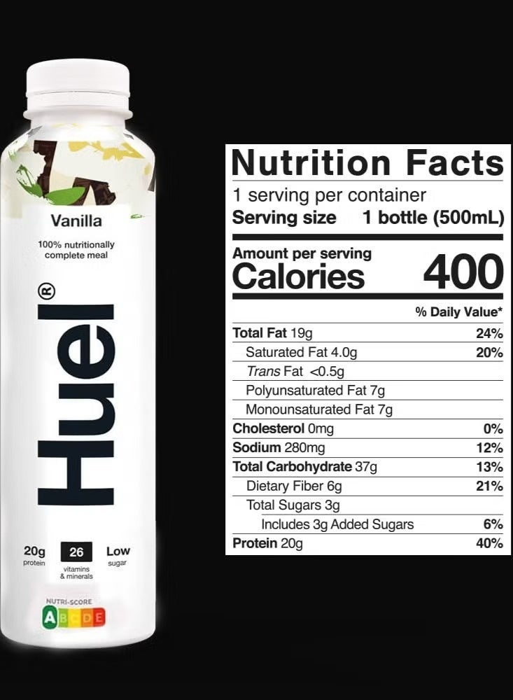 Huel Complete Meal Protein Milkshake Vanilla 500ml – Ready to Drink, Pack of 8 - Image 4