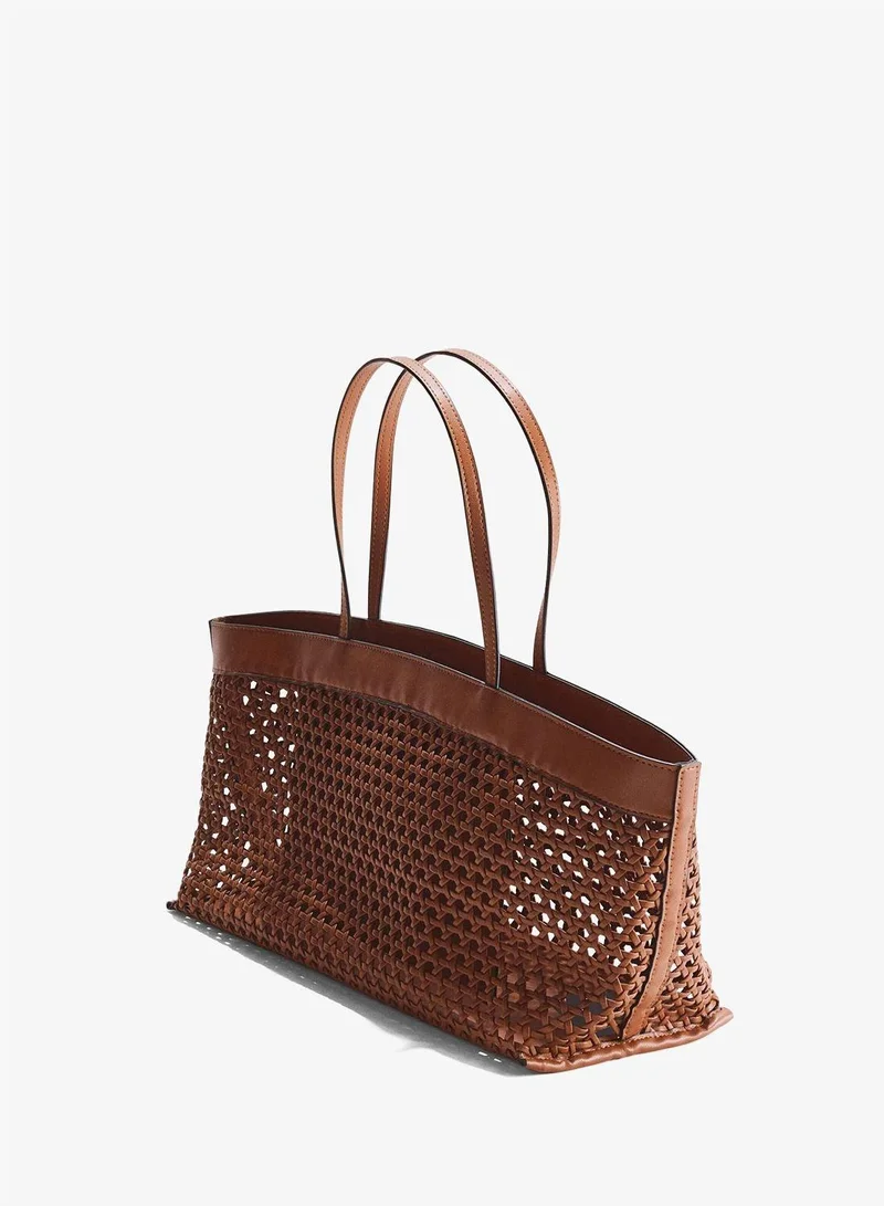 H&M Lattice-weave shopper