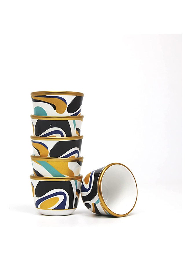 BLACKSTONE Cawa Cups Traditional Arabian Design Cups for Tea Coffee Perfect for Home Office Coffee Shop set of 6 pcs Made in Turkey ECC8801 - Image 3