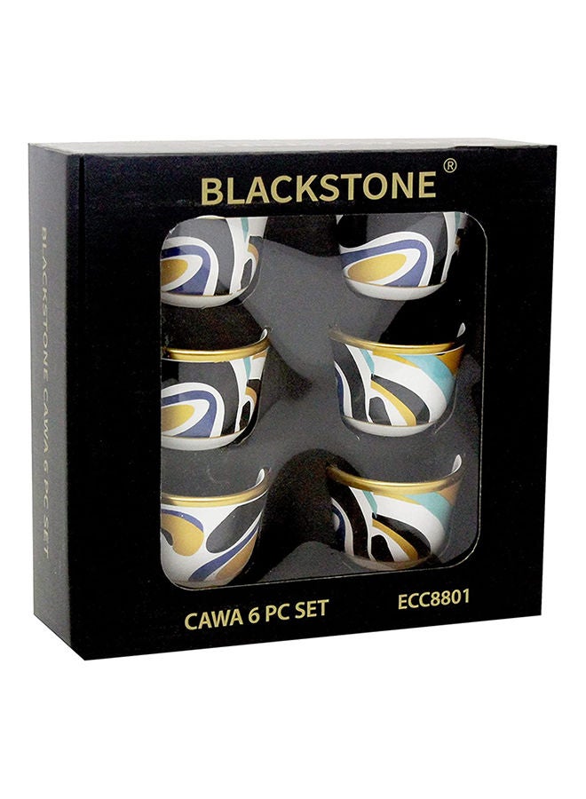 BLACKSTONE Cawa Cups Traditional Arabian Design Cups for Tea Coffee Perfect for Home Office Coffee Shop set of 6 pcs Made in Turkey ECC8801 - Image 4